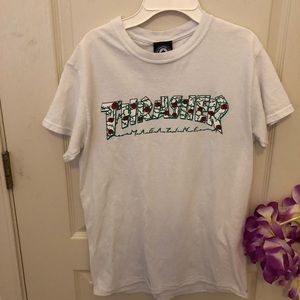 THRASHER rose detailed shirt